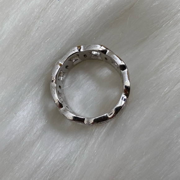 Silver-tone ring with crystals - Picture 4 of 4